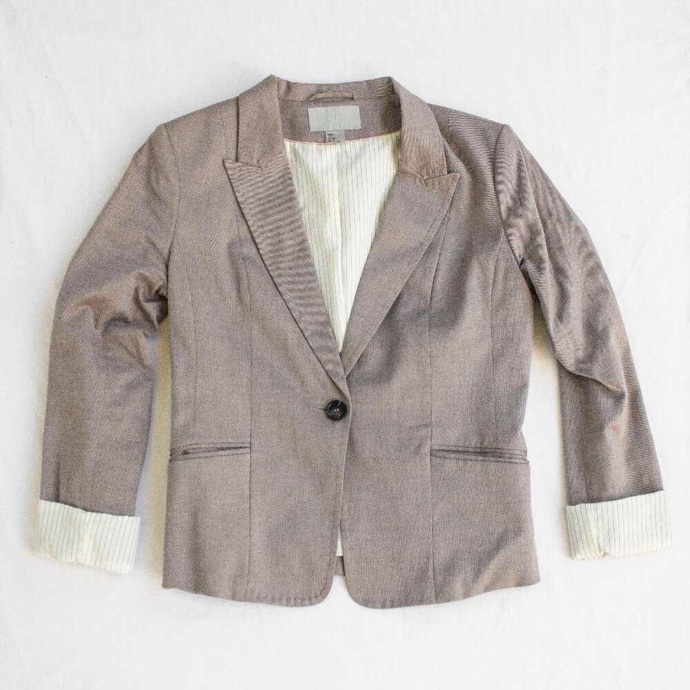 H&M Women's Blazer - Warm Gray 3/4 Sleeves